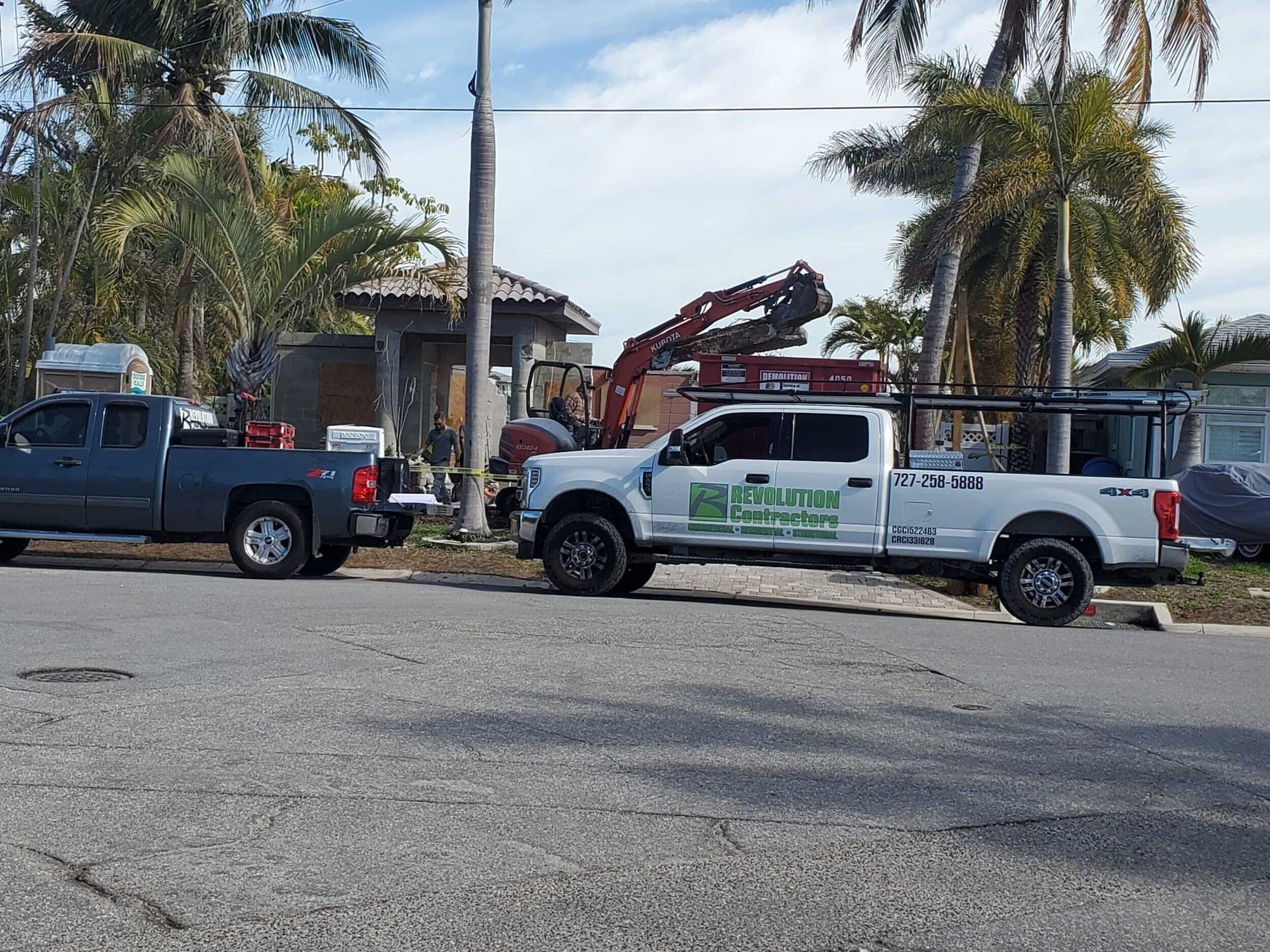 Custom home under construction showing exterior progress in St. Petersburg