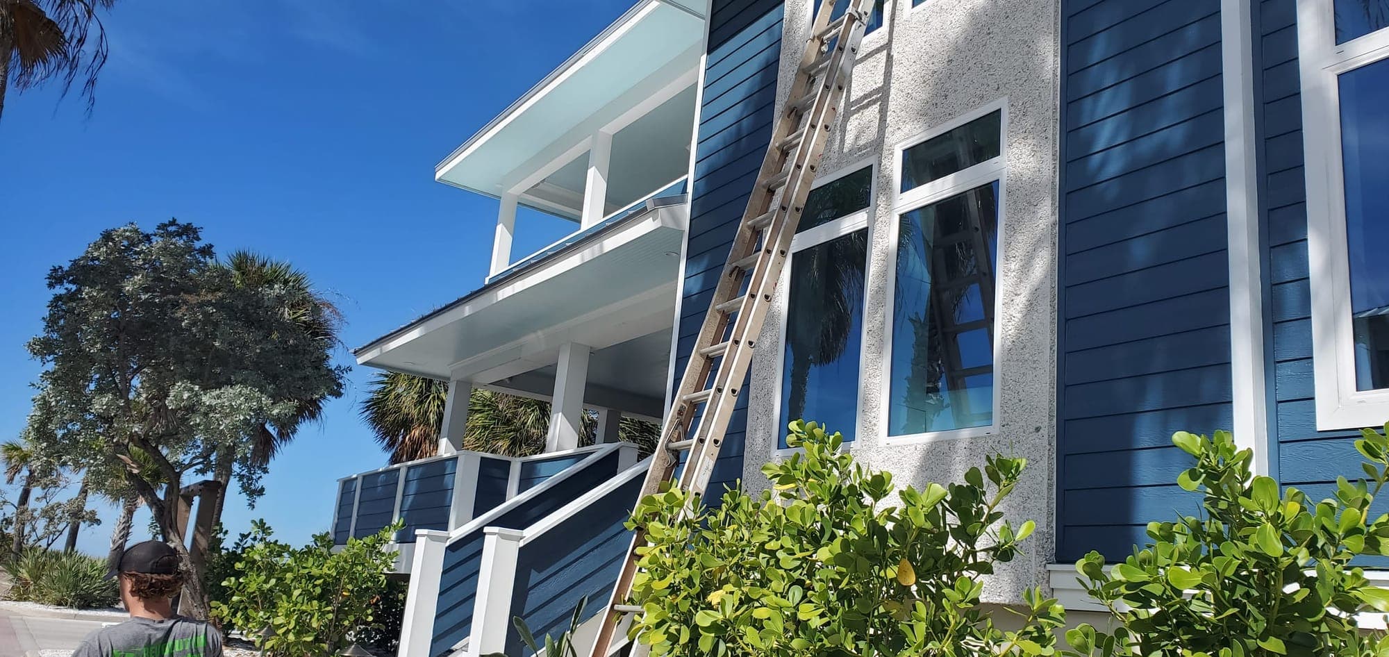 Elevated home on pilings in a Florida coastal flood zone