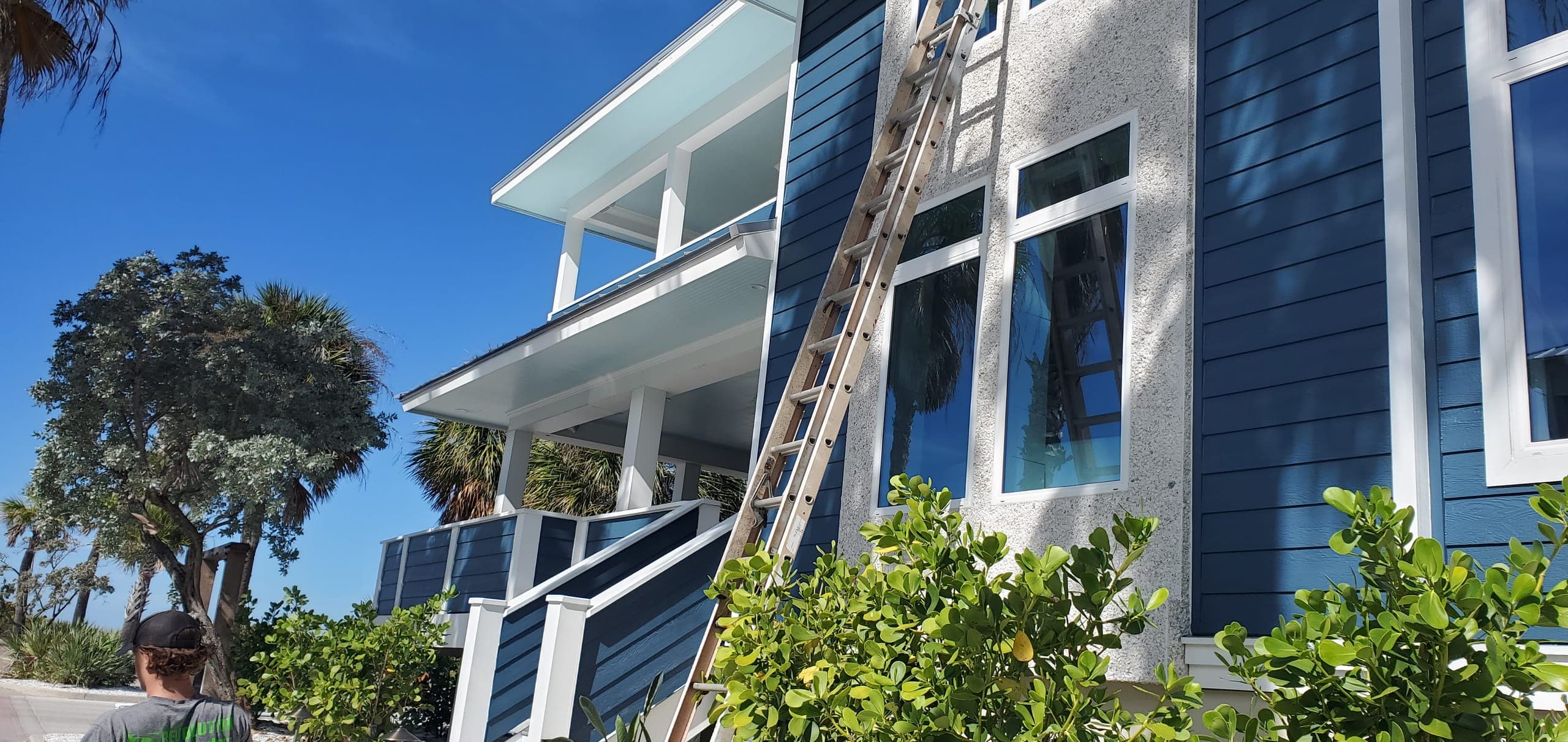 Elevated home on pilings in a Florida coastal flood zone