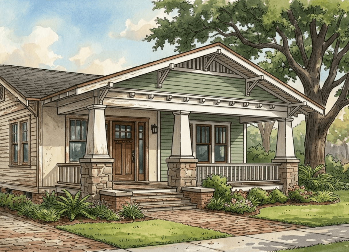 Craftsman bungalow in St. Petersburg, a classic pre-1978 home where lead paint and asbestos are commonly found