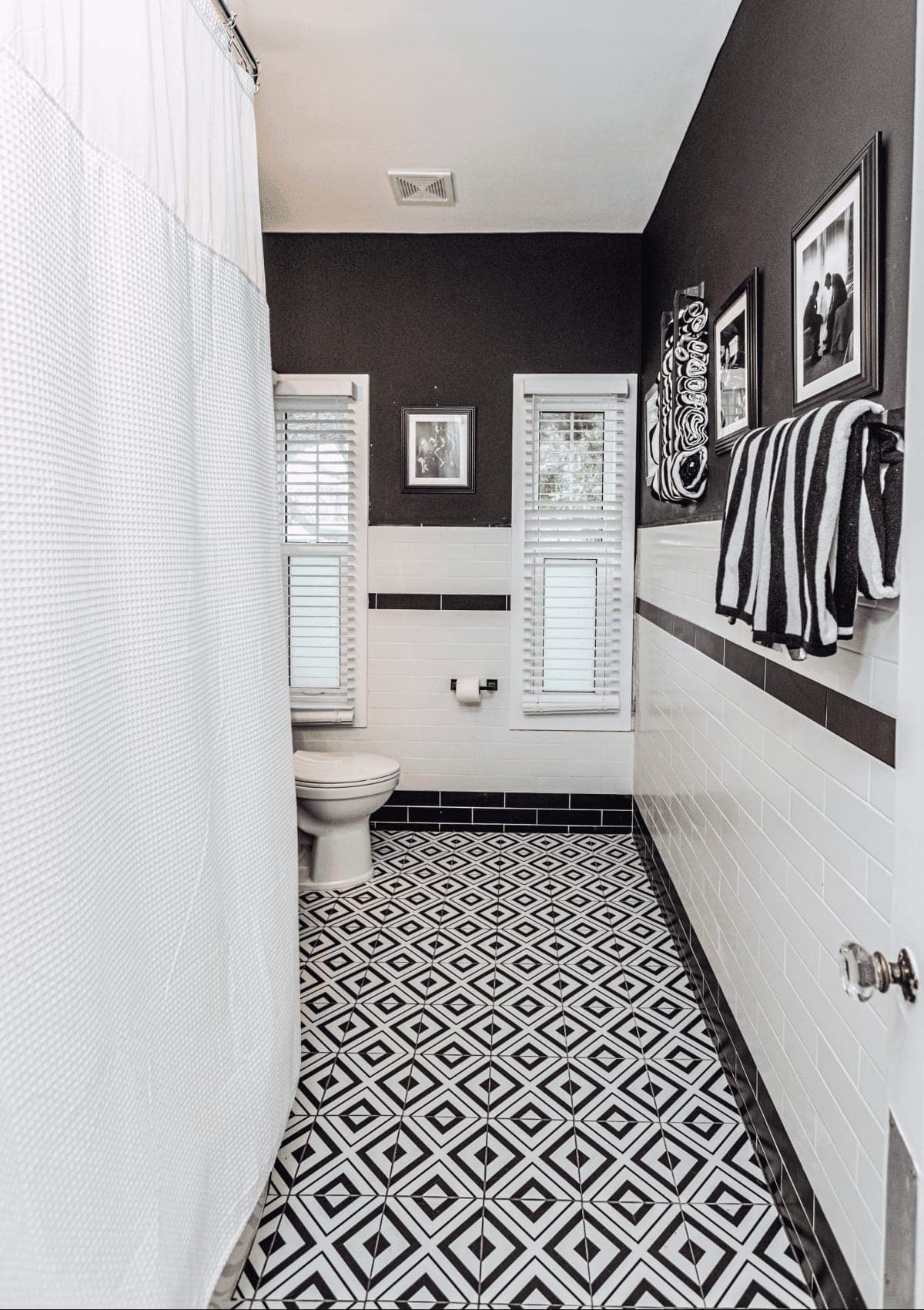 1960s Old Northeast St. Petersburg bathroom retrofit with curbless shower and grab-bar blocking