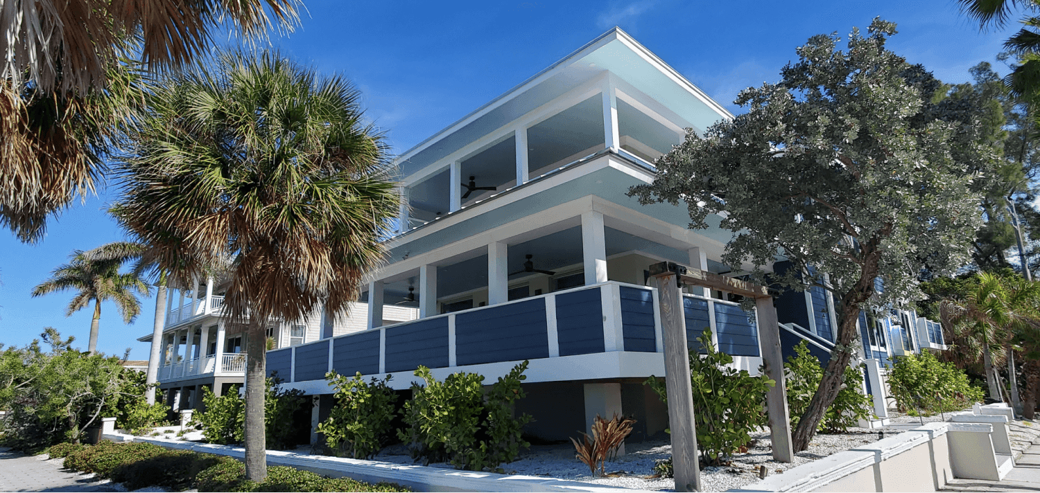 Completed home addition with coastal styling in the St. Petersburg area