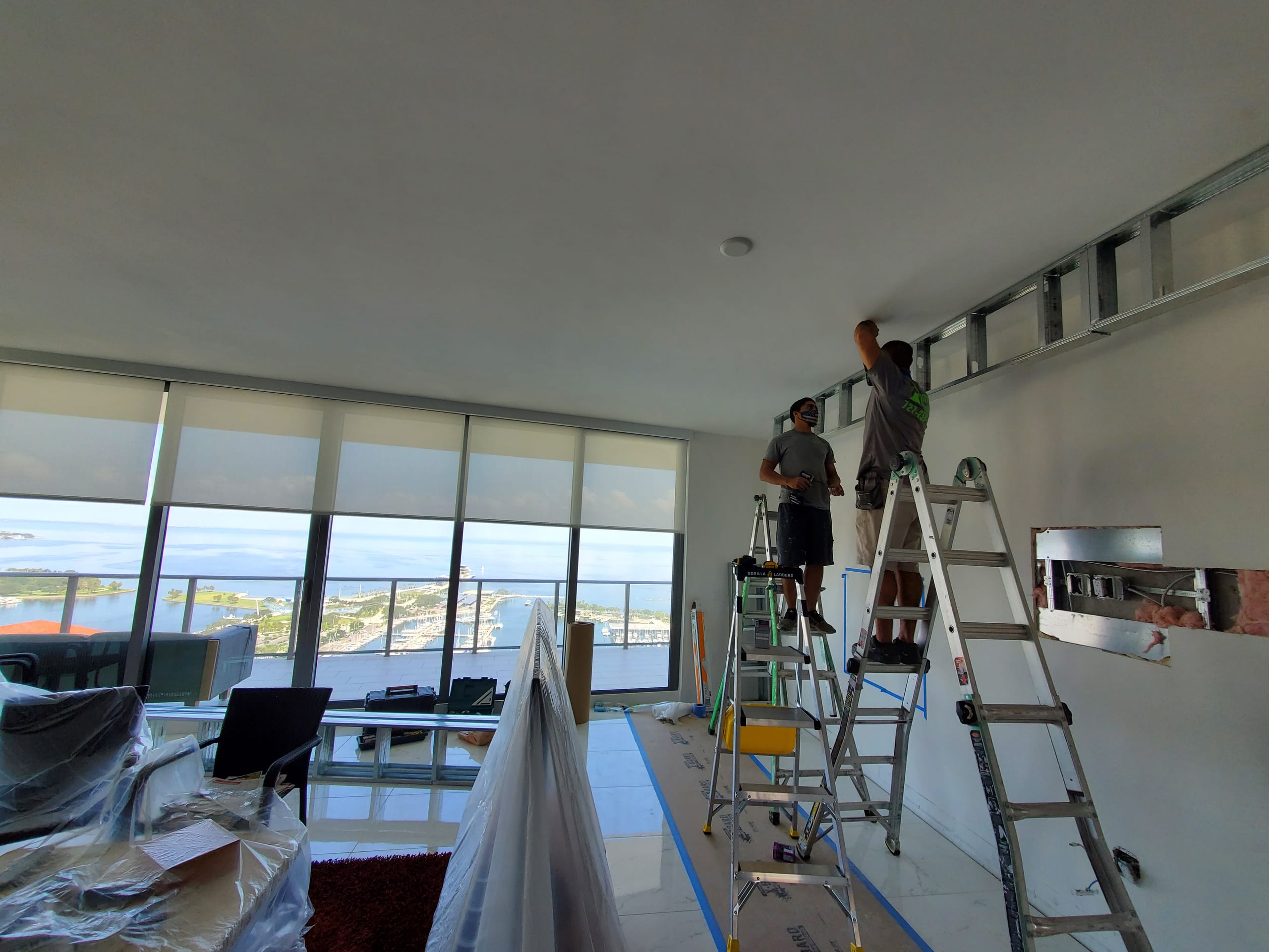 Condo penthouse under construction with waterfront view in St. Petersburg